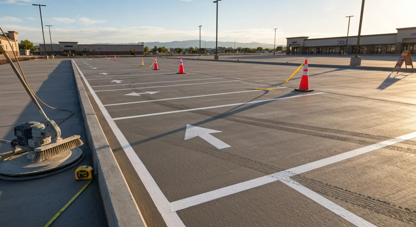 Commercial parking lot concrete