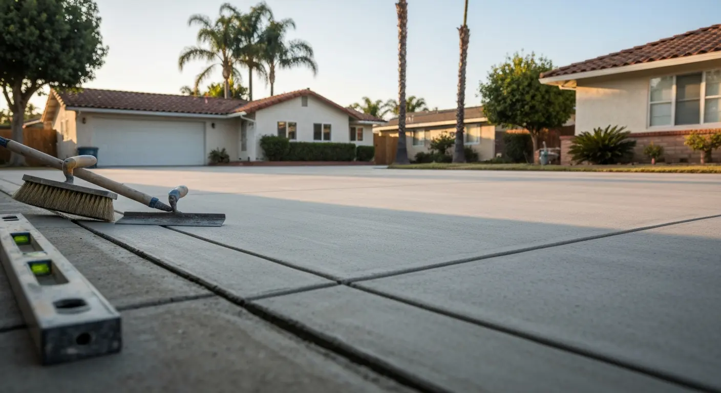 Concrete flatwork driveway