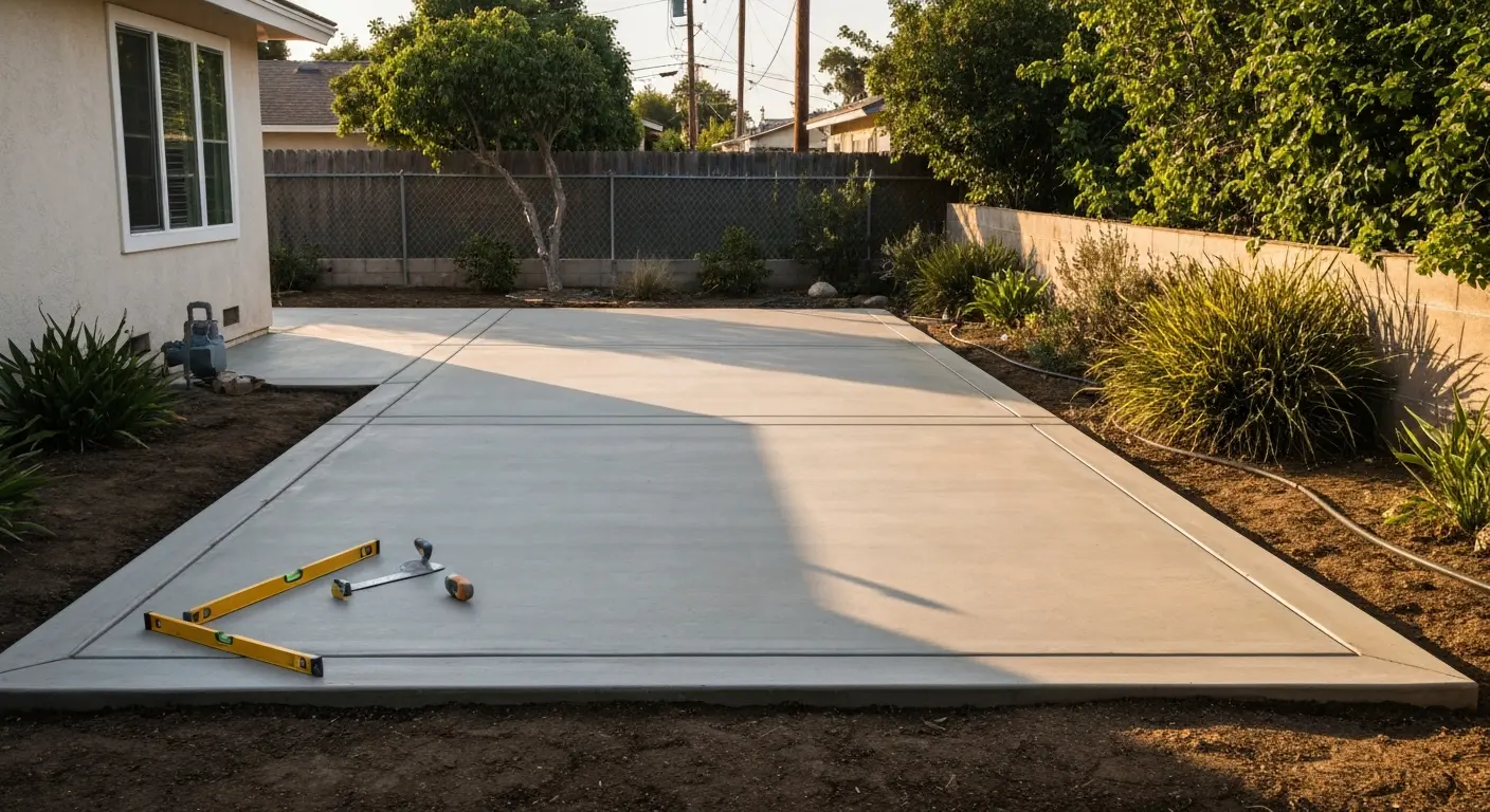 Concrete patio installation