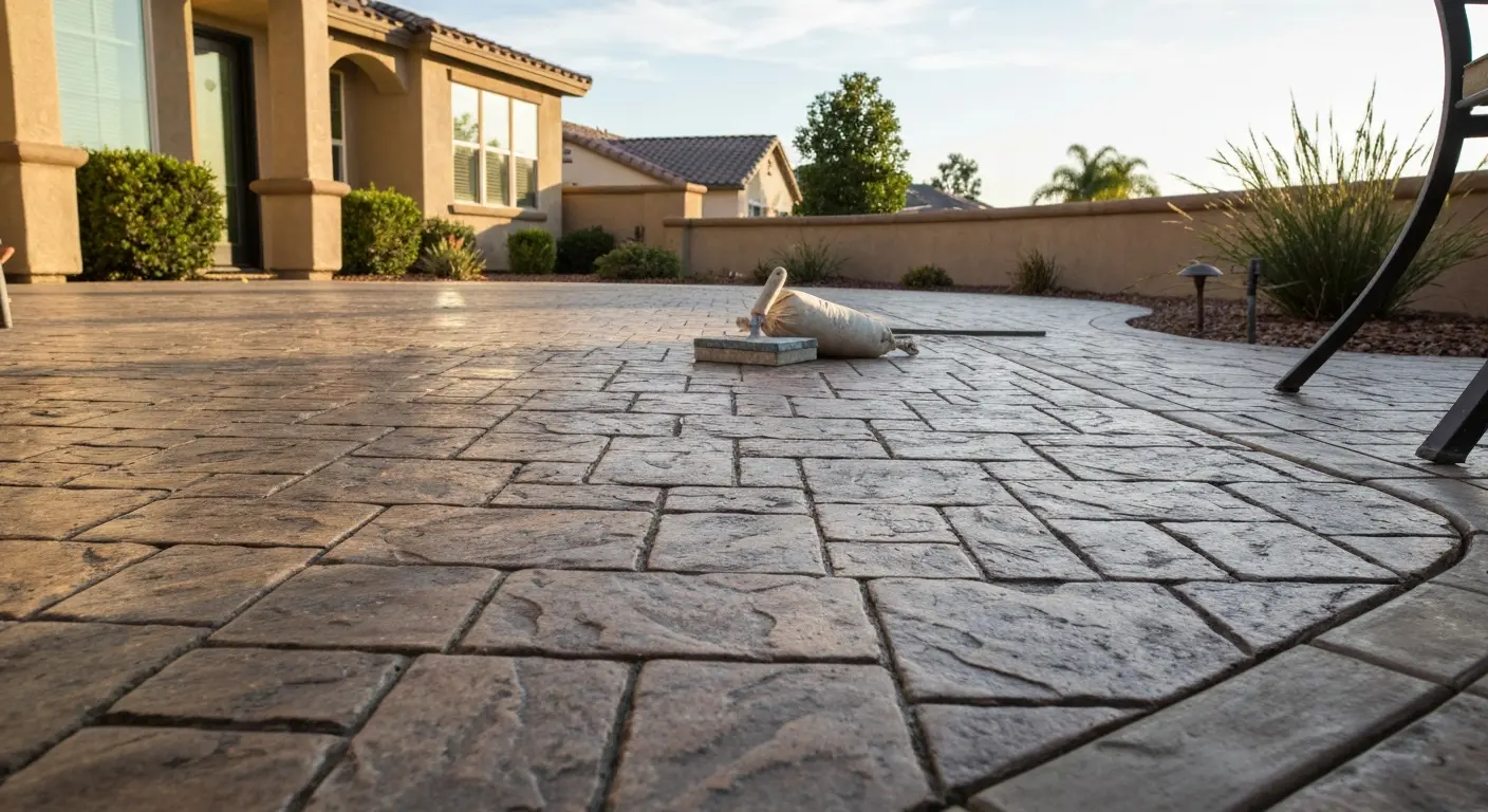 Stamped concrete patio