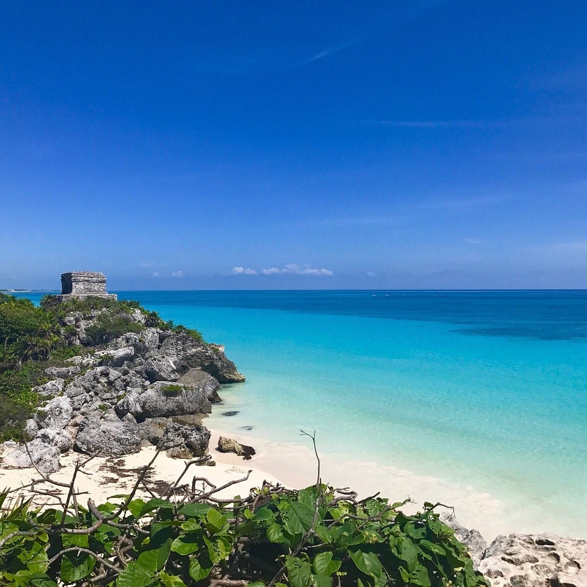 Turquoise ocean and sandy beach