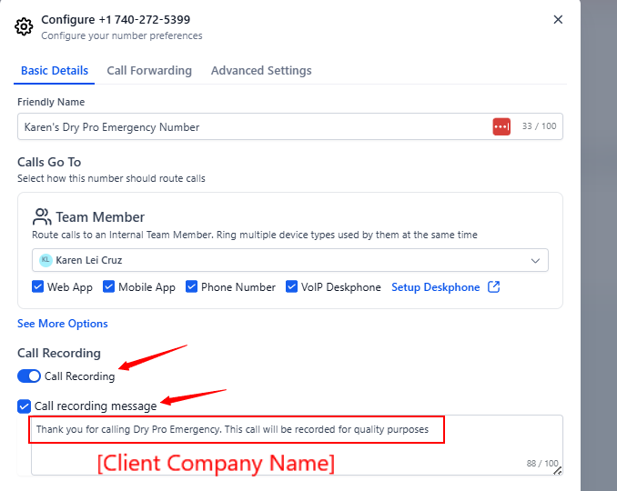 ghl recording config 4