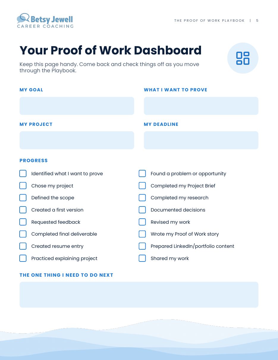 Your Proof of Work Dashboard page