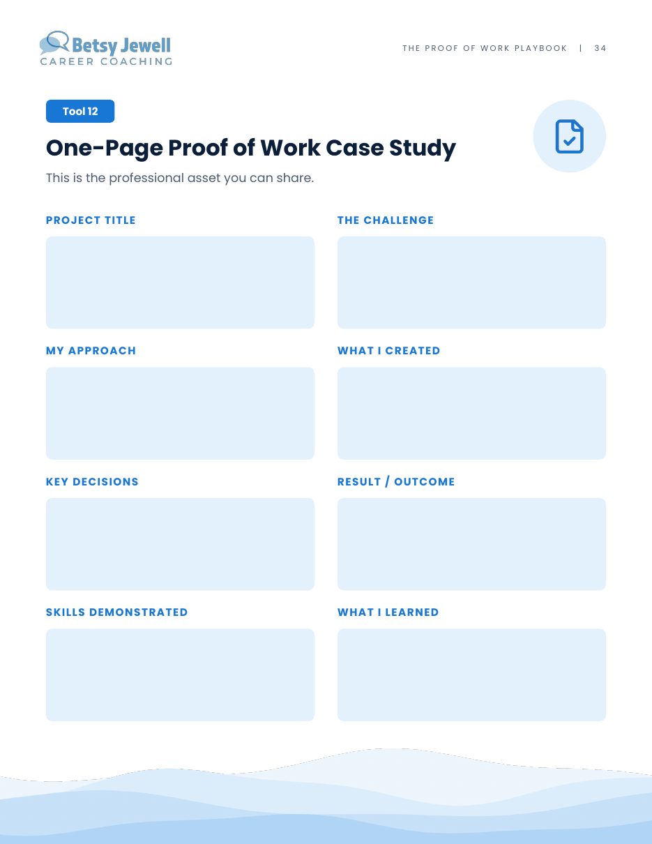 One-Page Proof of Work Case Study page