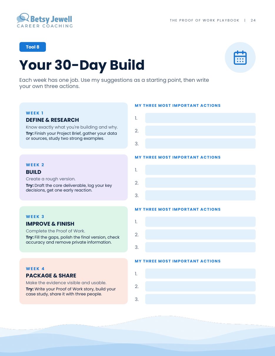 Your 30-Day Build plan page