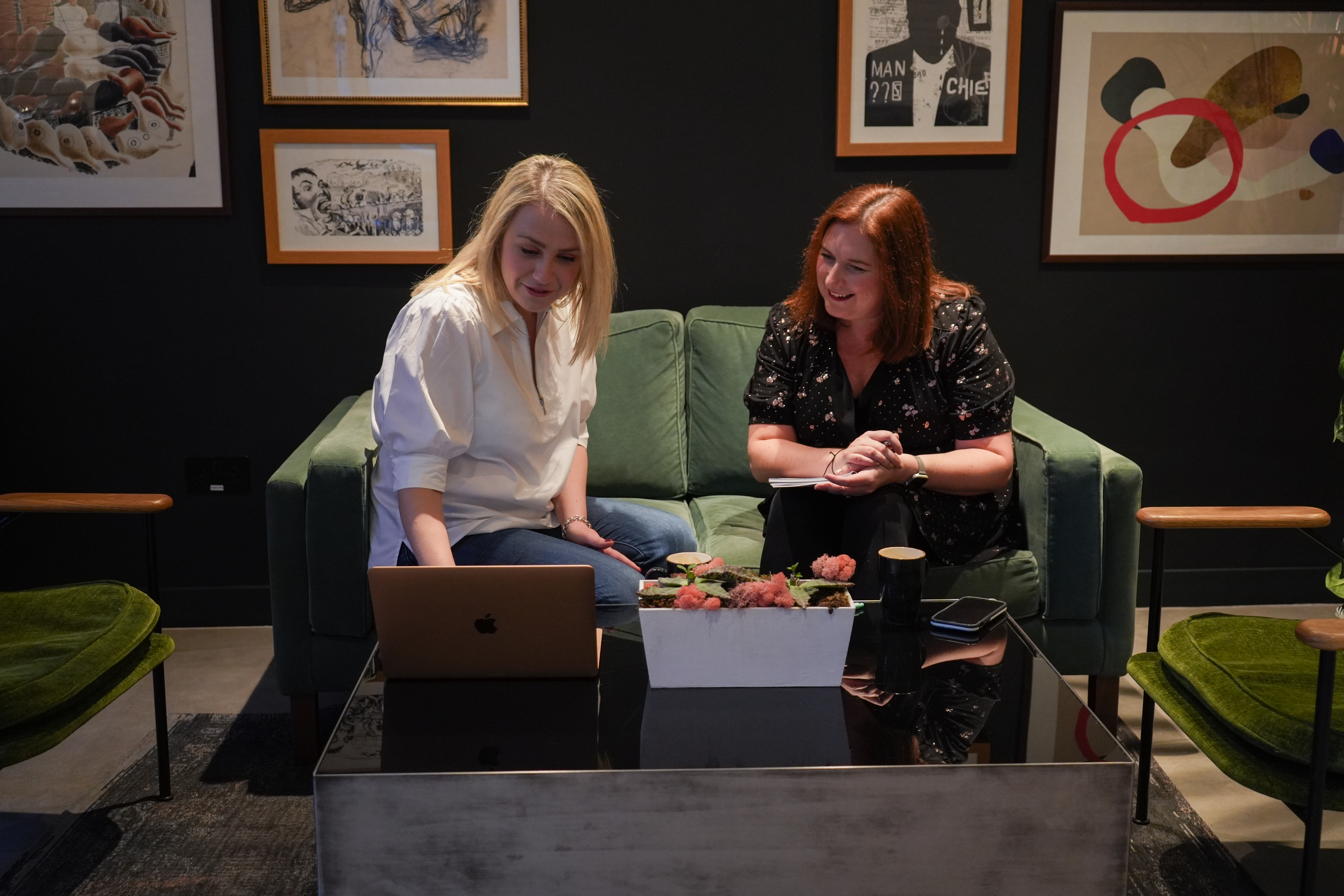 Daisy in conversation with a client