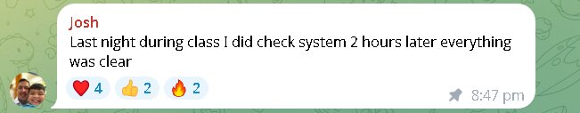 Client message from Josh about his credit results