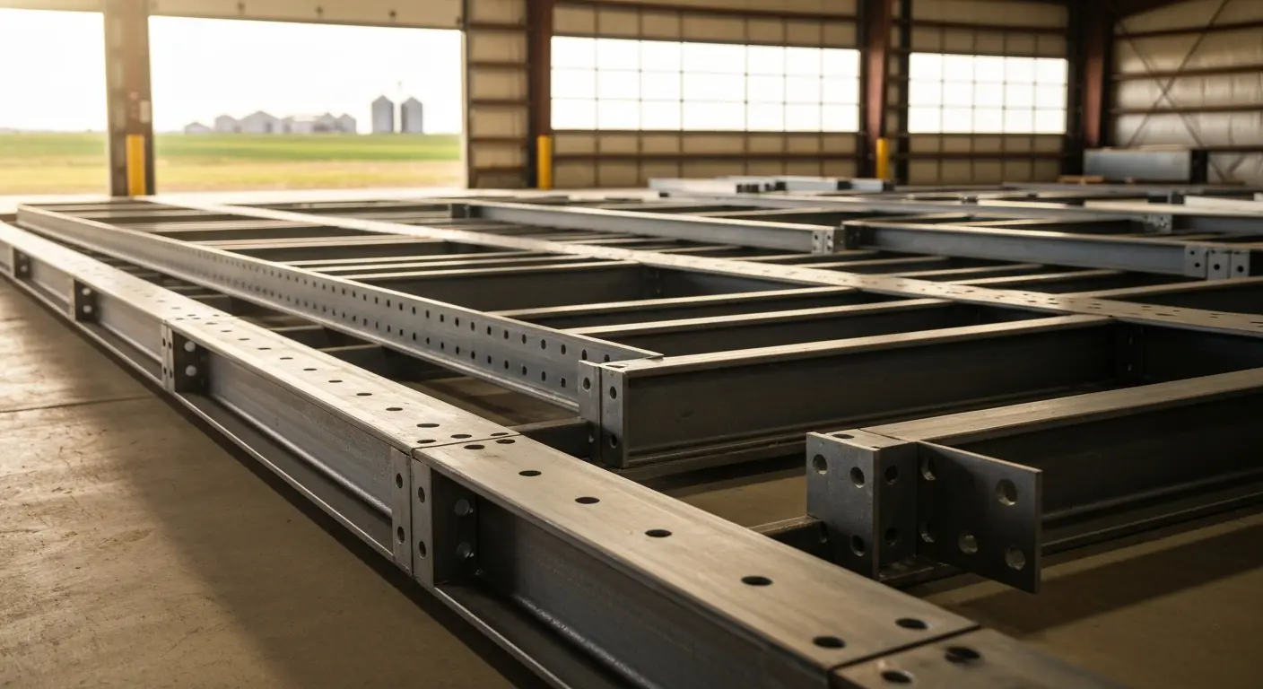 Steel building framing components