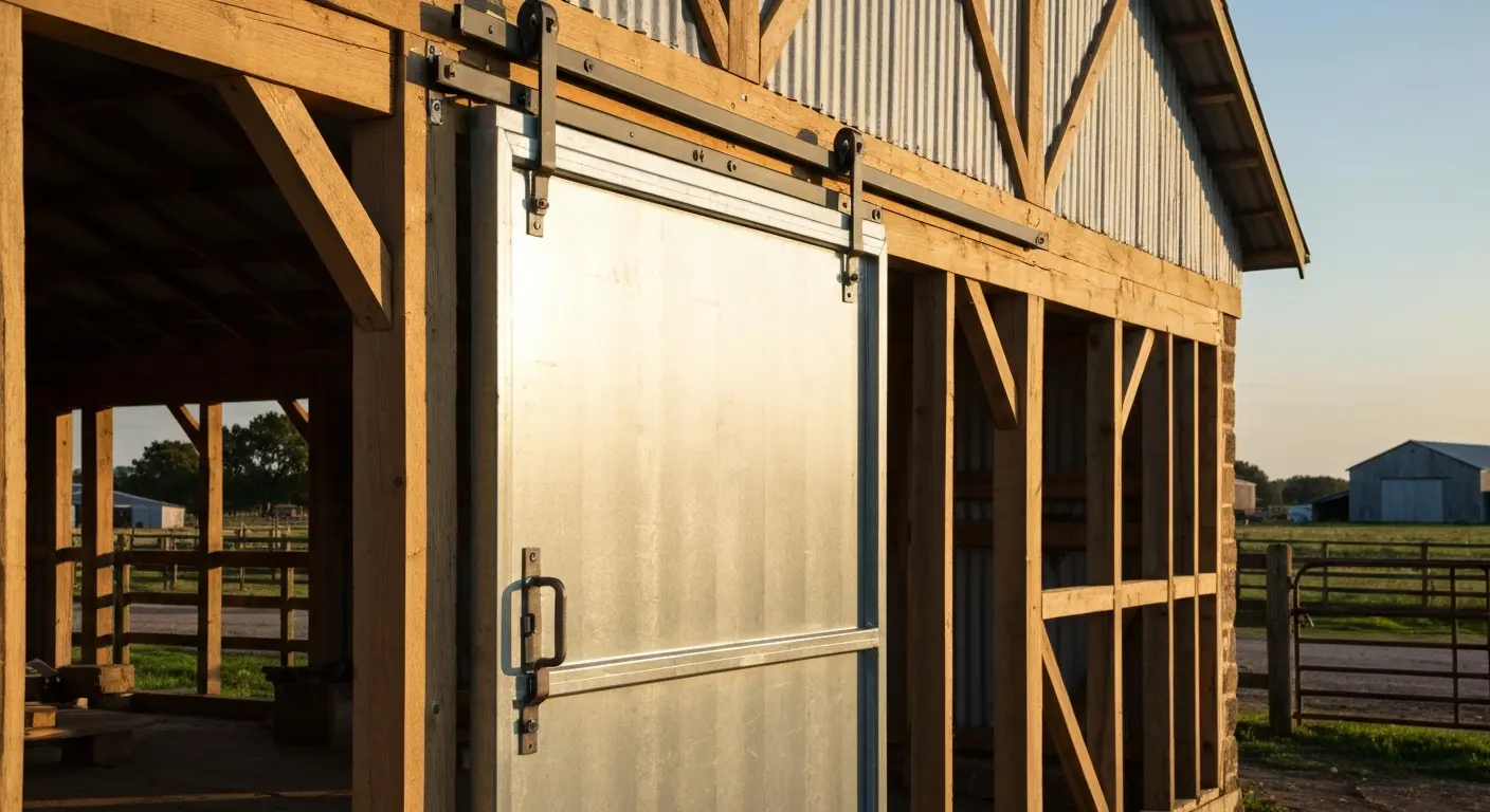 Metal building doors and hardware