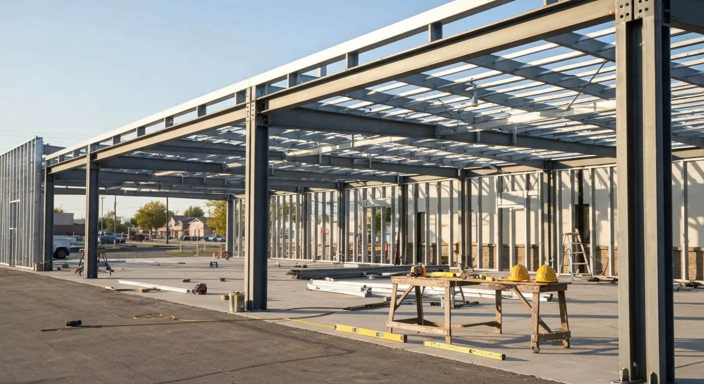 Commercial steel building in Meridian
