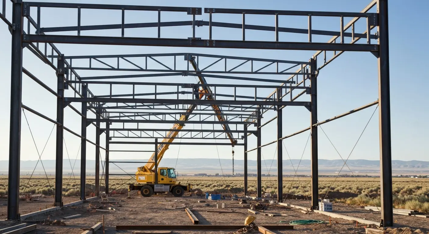 Steel building erection