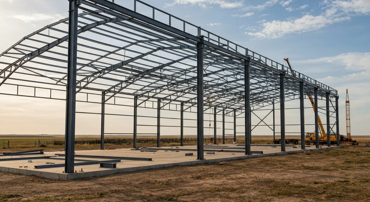 Steel frame agricultural building