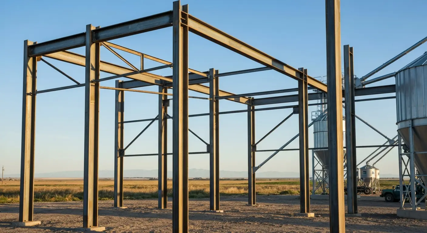 Steel structure for agricultural processing