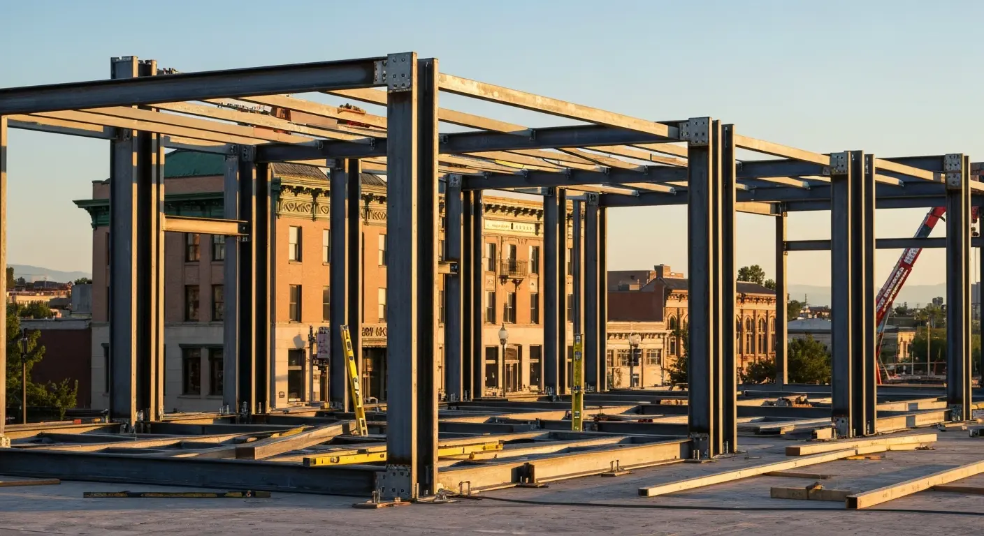 Steel framework in downtown Boise
