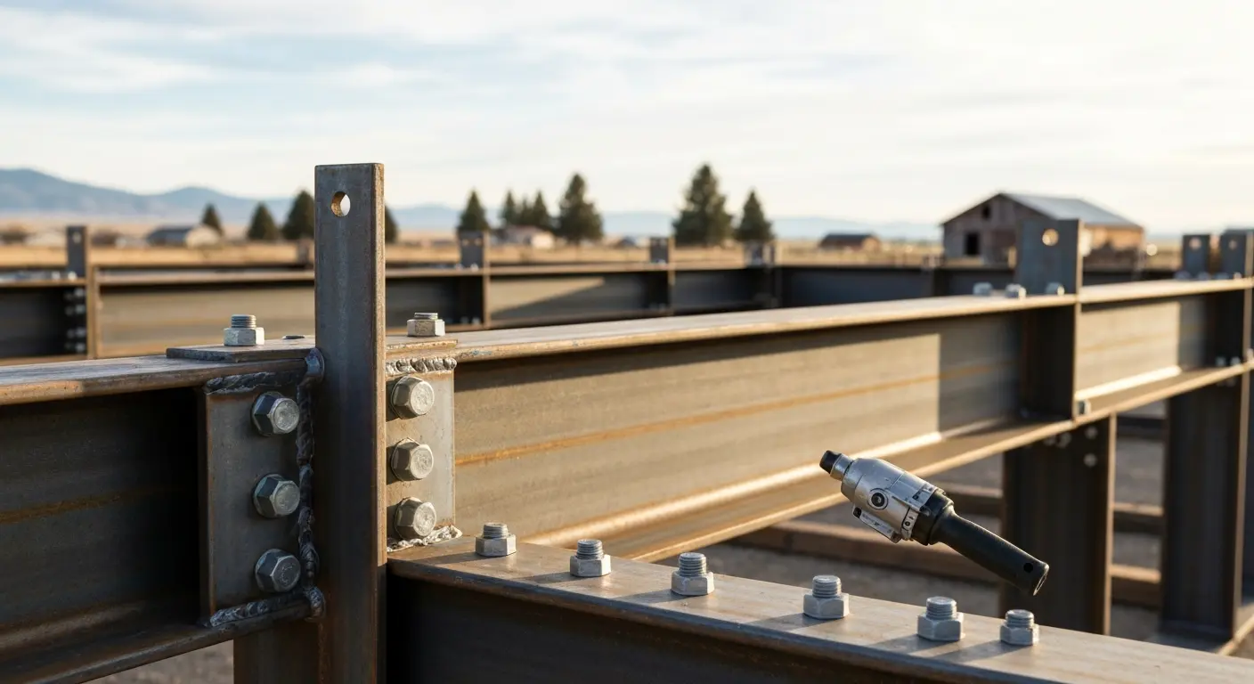 Steel frame bolting and assembly