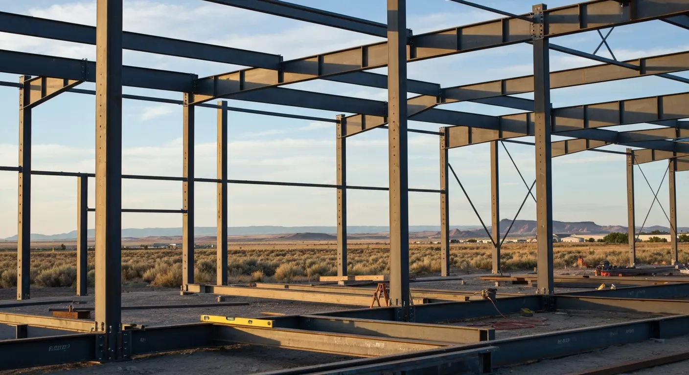 Steel warehouse frame in Twin Falls