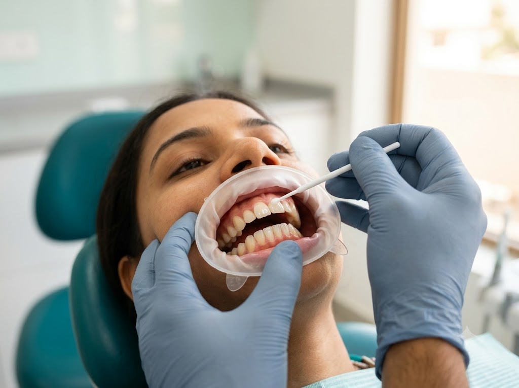 In-office professional teeth bleaching treatment
