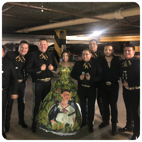 Mariachi Juvenil Grullense with Ángela Aguilar after a private performance in Los Angeles, CA.