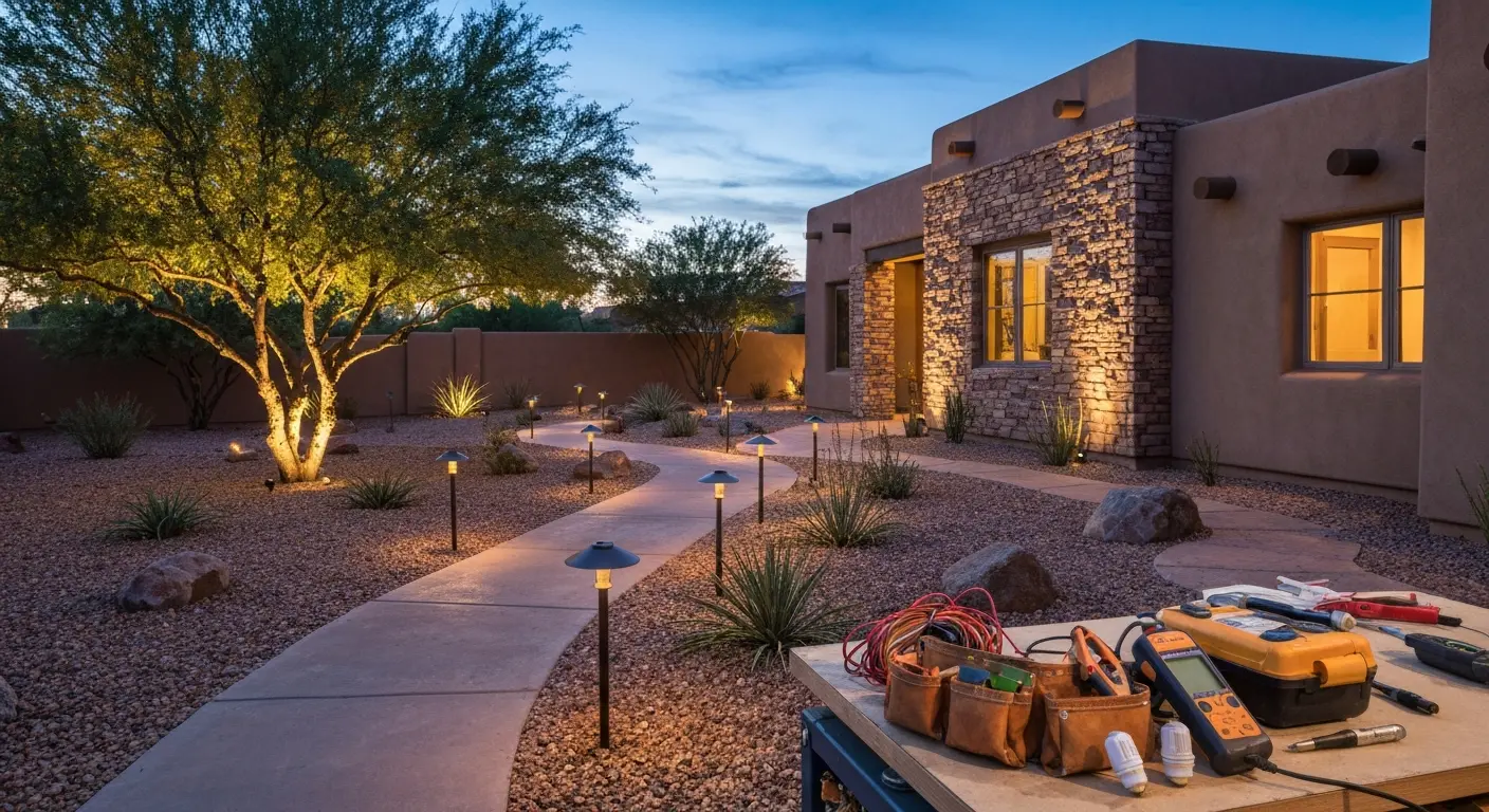 Landscape lighting design installation