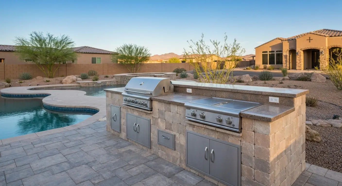 Outdoor kitchen and patio