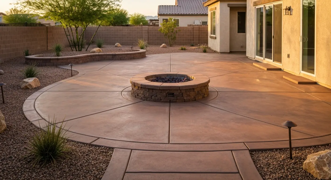 Patio expansion with fire pit