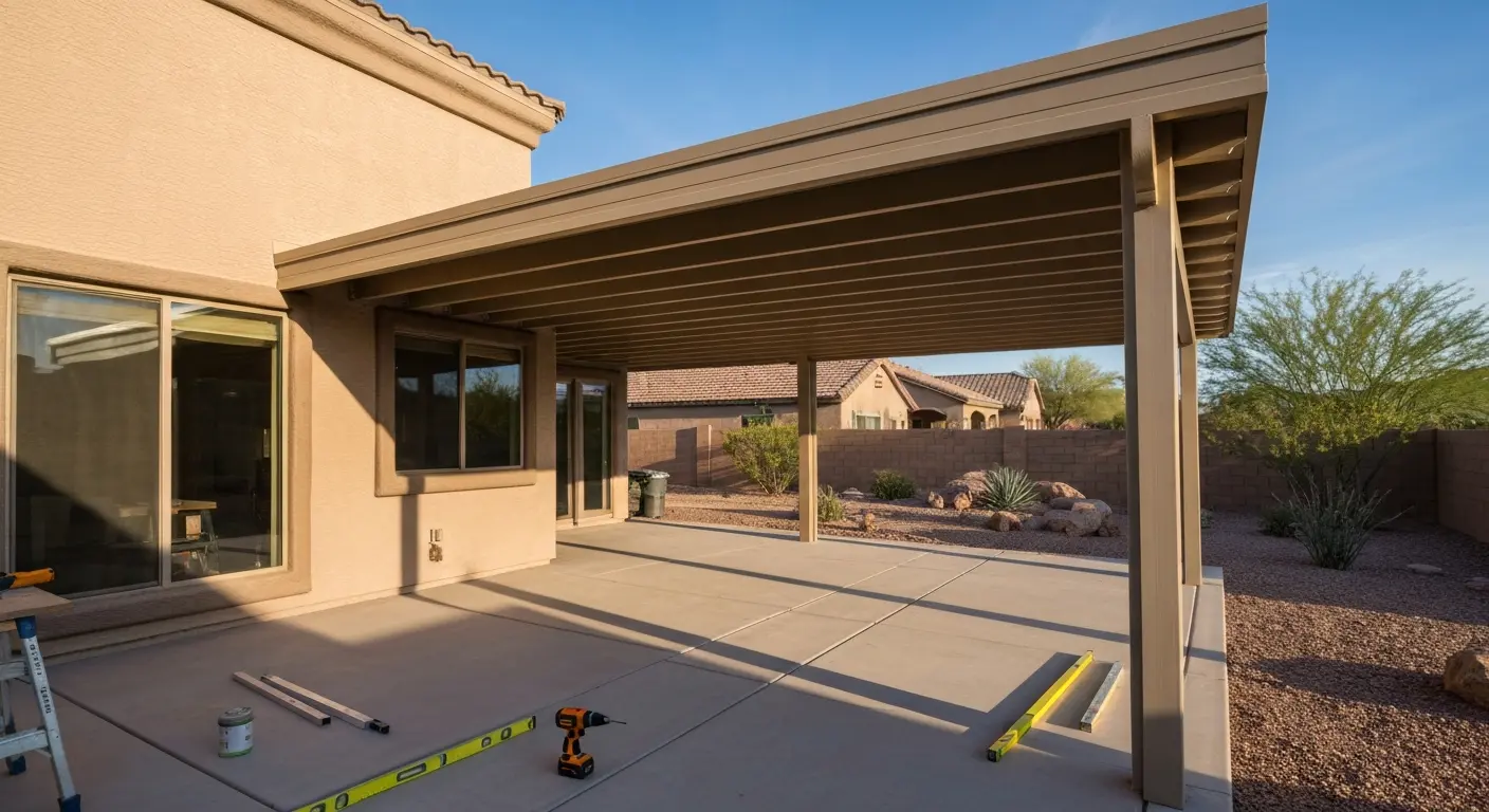 Solid patio cover installed
