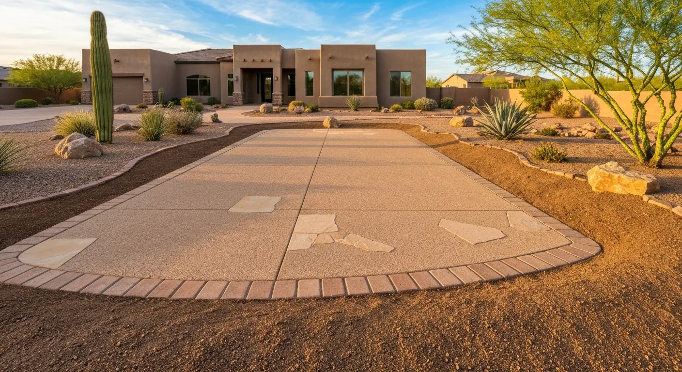 Desert hardscape installation