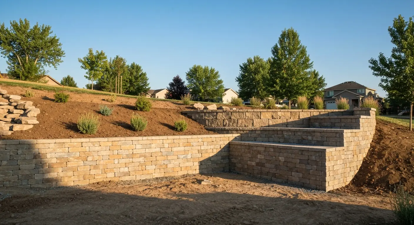 Retaining wall installation