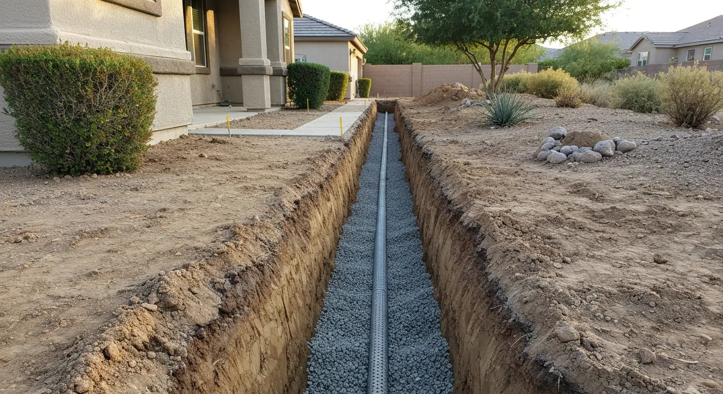 French drain installation