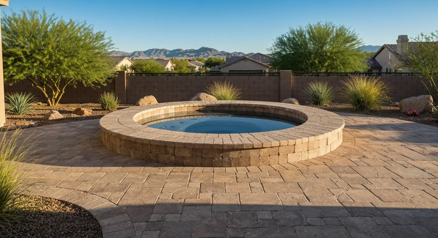Spa decking and landscaping