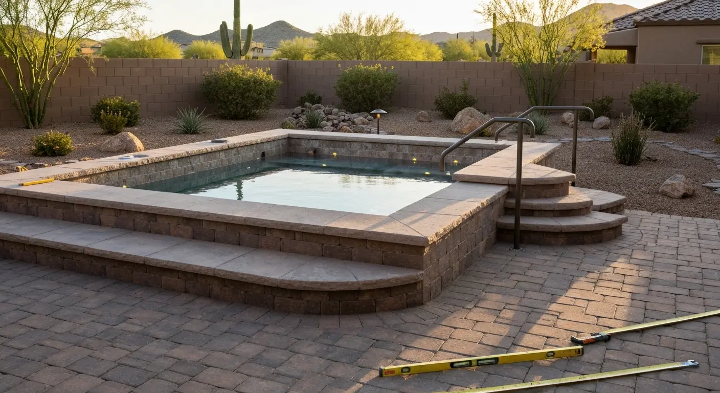 Backyard spa installation