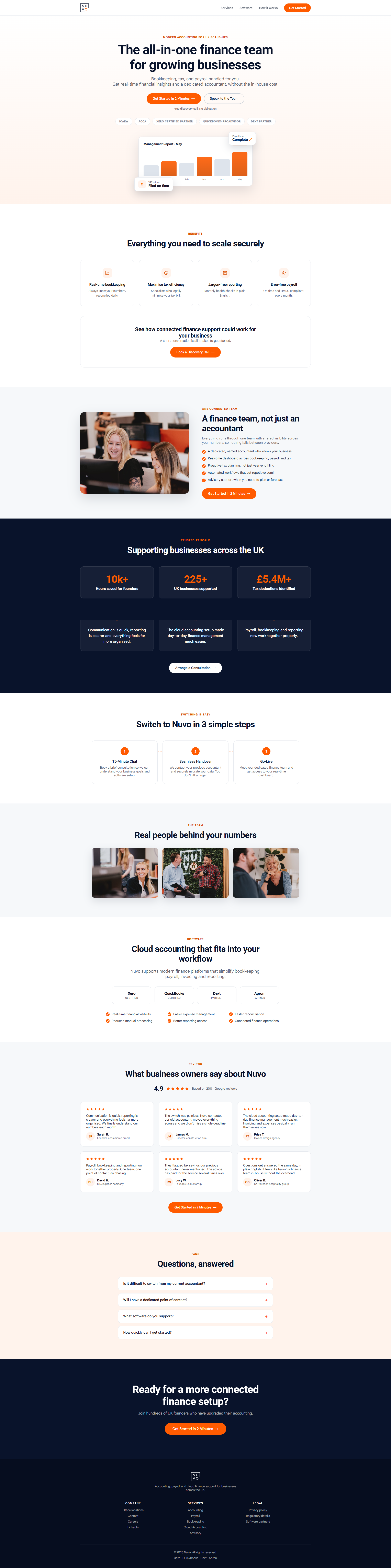 Nuvo landing page