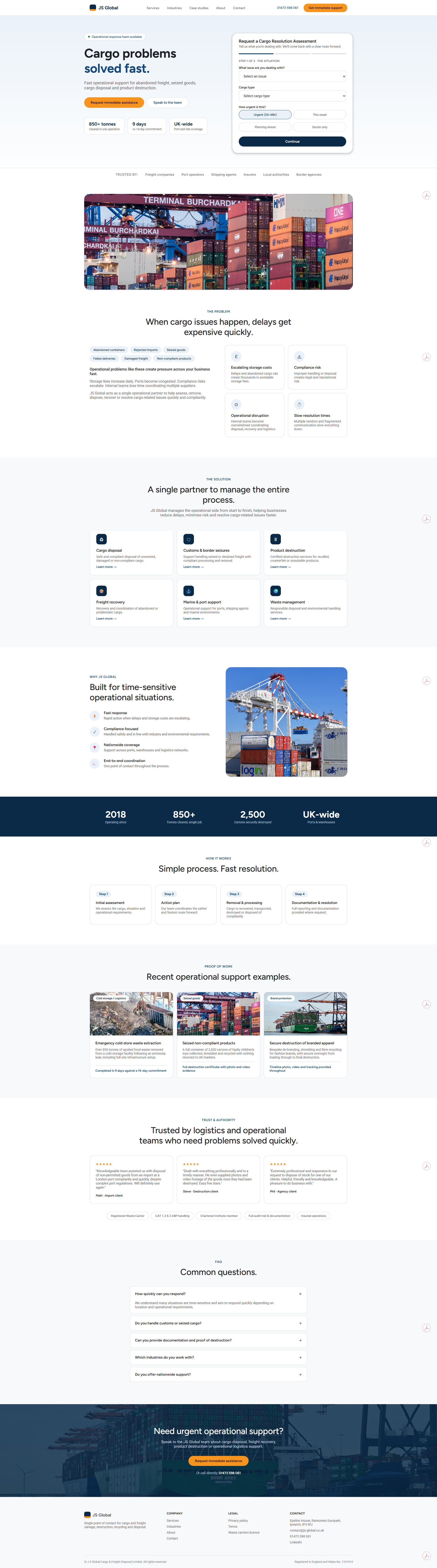 JS Global landing page
