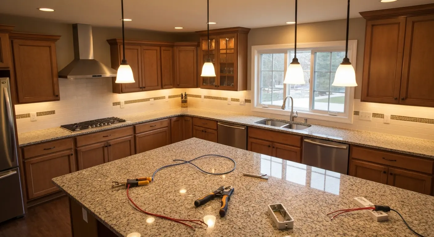 Kitchen lighting installation