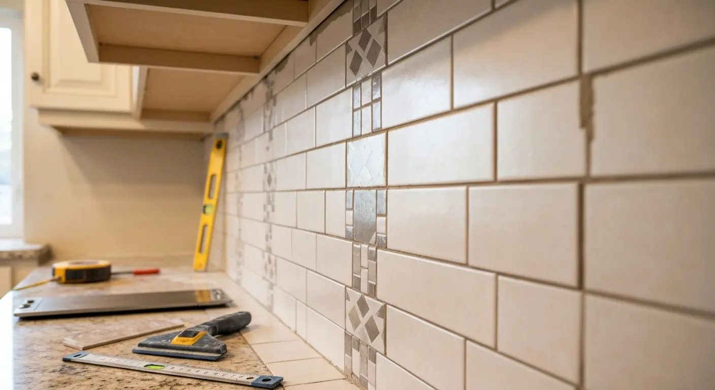 Backsplash tile installation