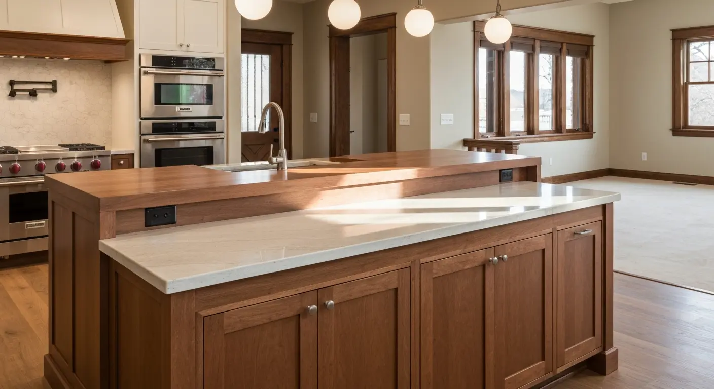 Kitchen island with seating and storage
