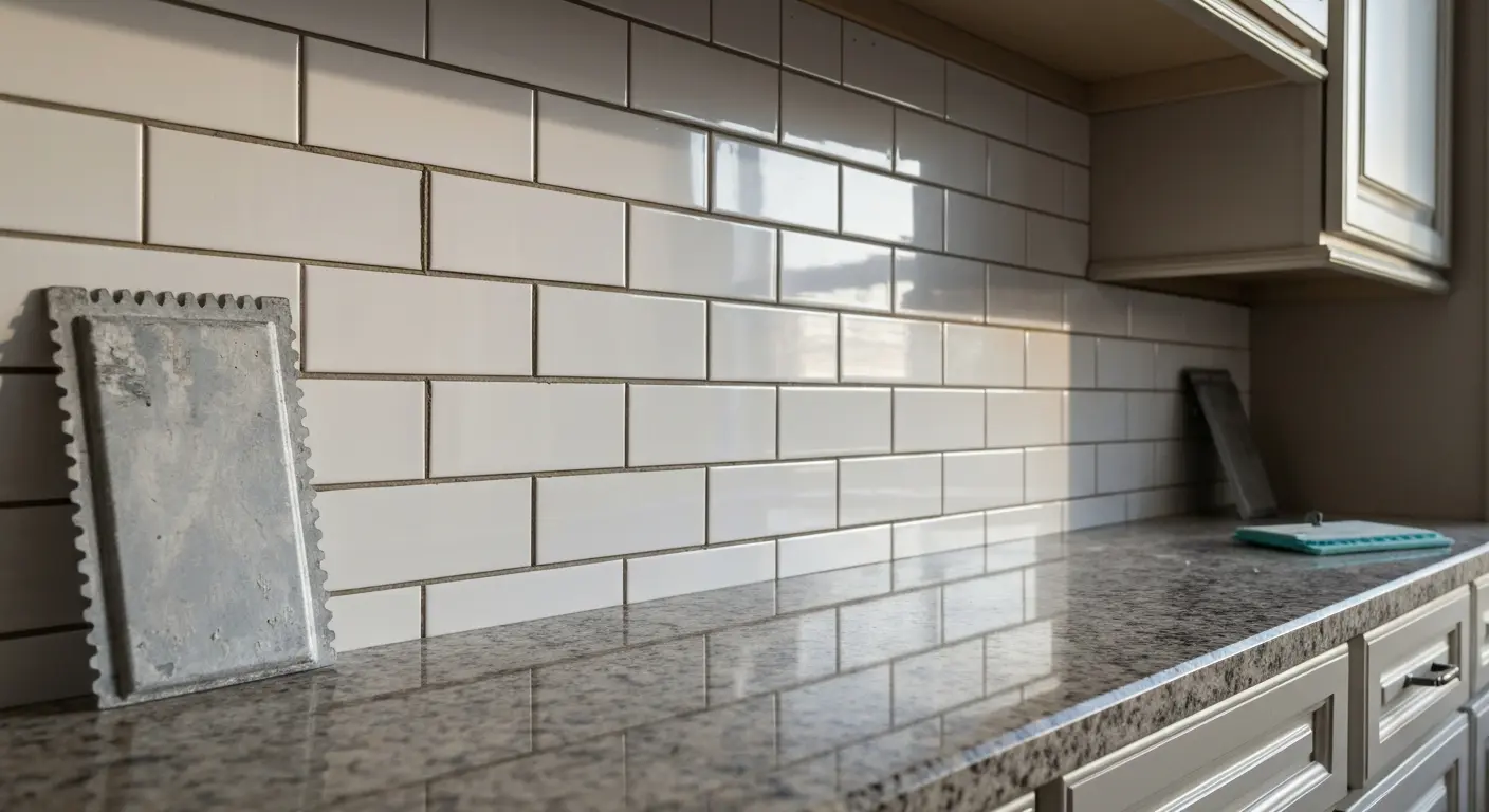 Tile backsplash installation