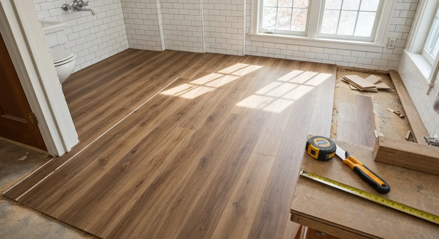 Luxury vinyl bathroom flooring
