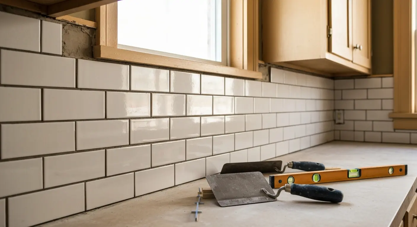 Backsplash tile installation