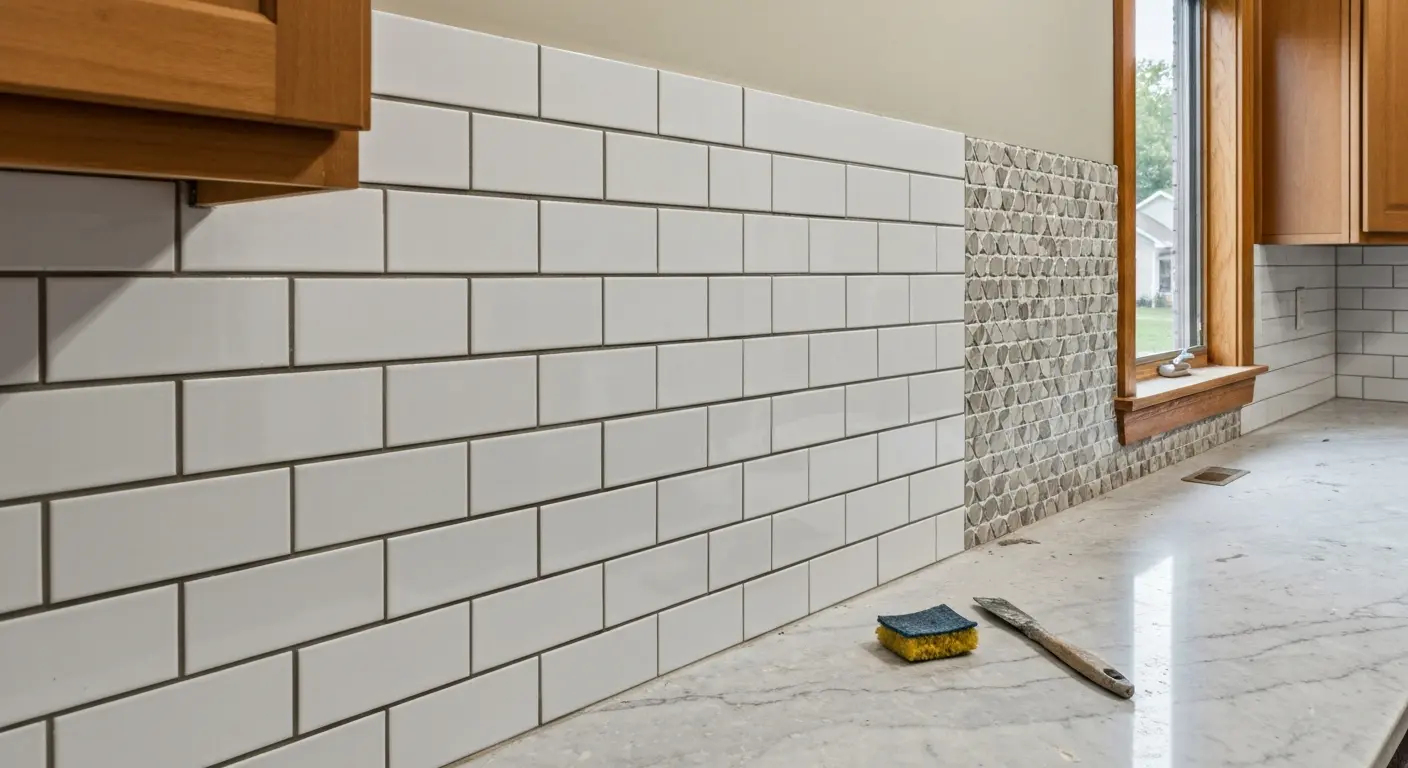 Kitchen backsplash tile installation