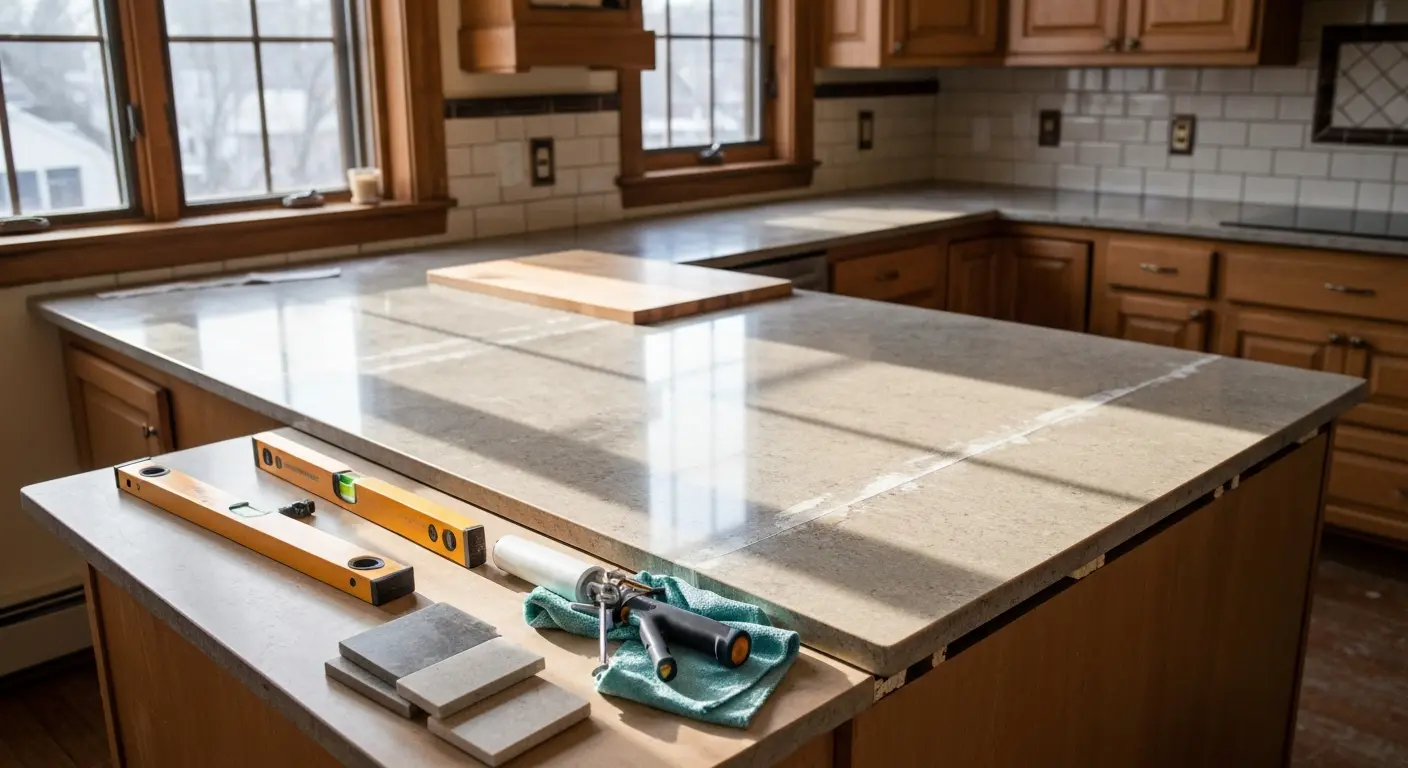 Kitchen countertop installation