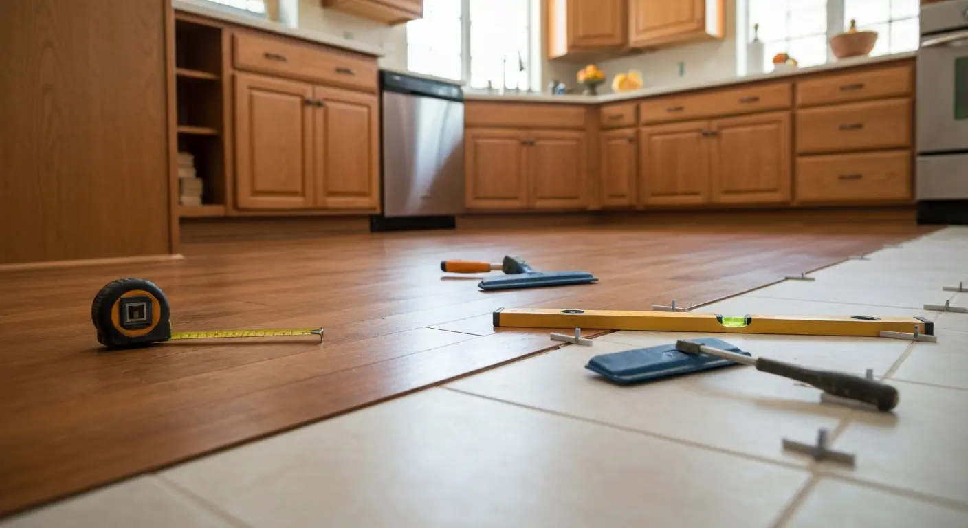 Kitchen hardwood and tile flooring options