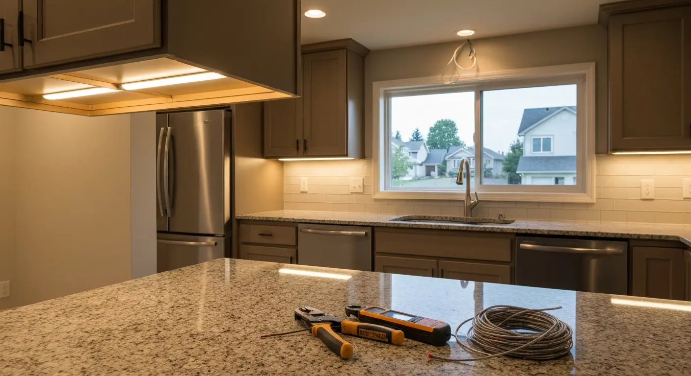 Kitchen lighting installation