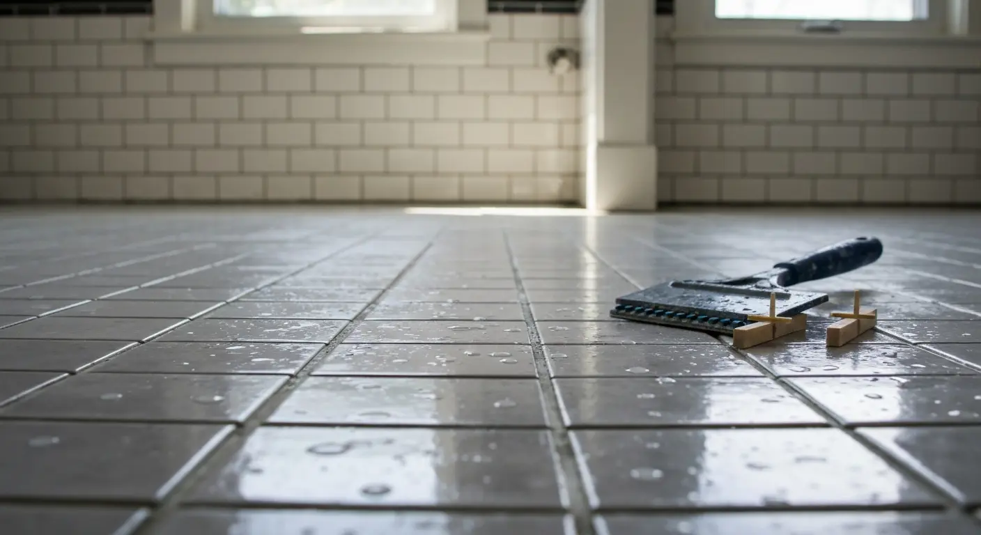 Bathroom tile flooring installation