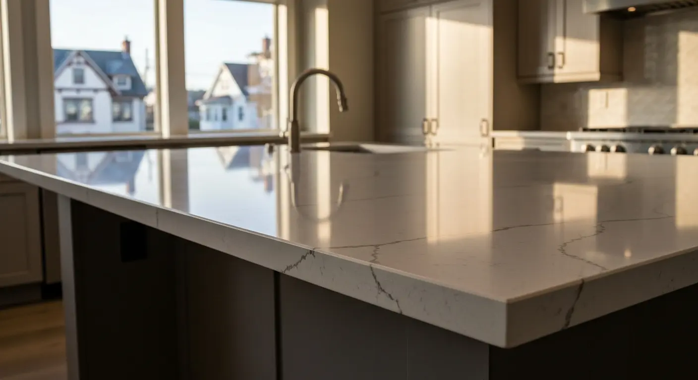 Island countertop materials and finishes