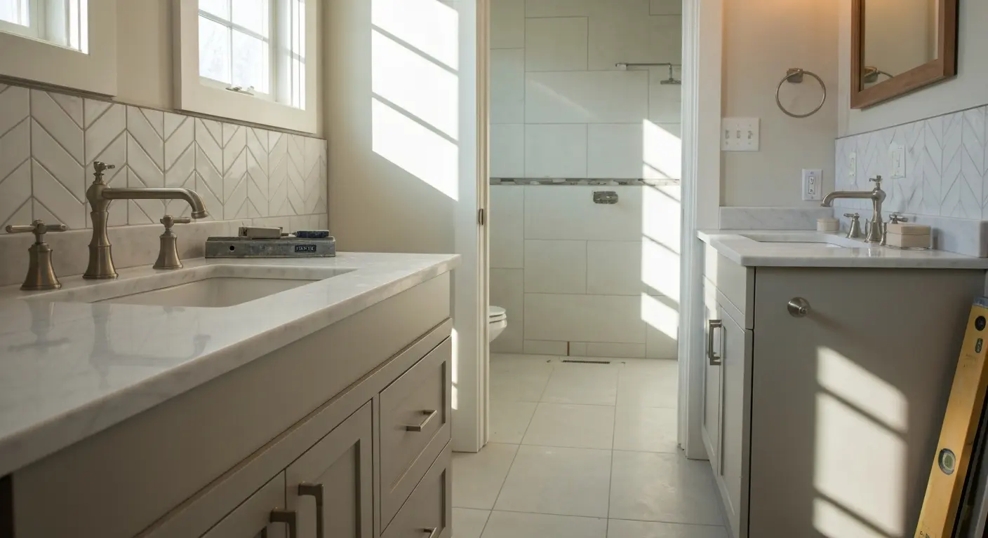 Bathroom renovation with tile
