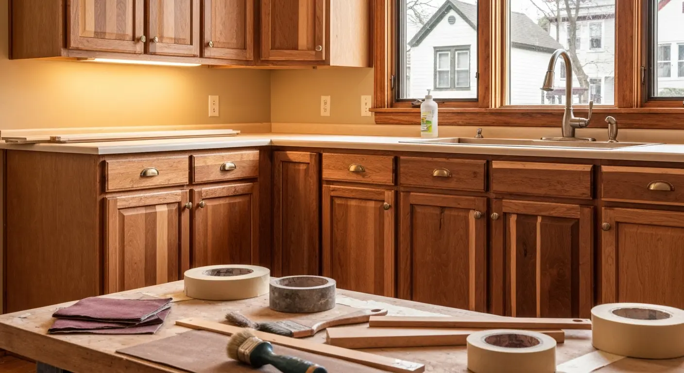 Kitchen cabinet refinishing project