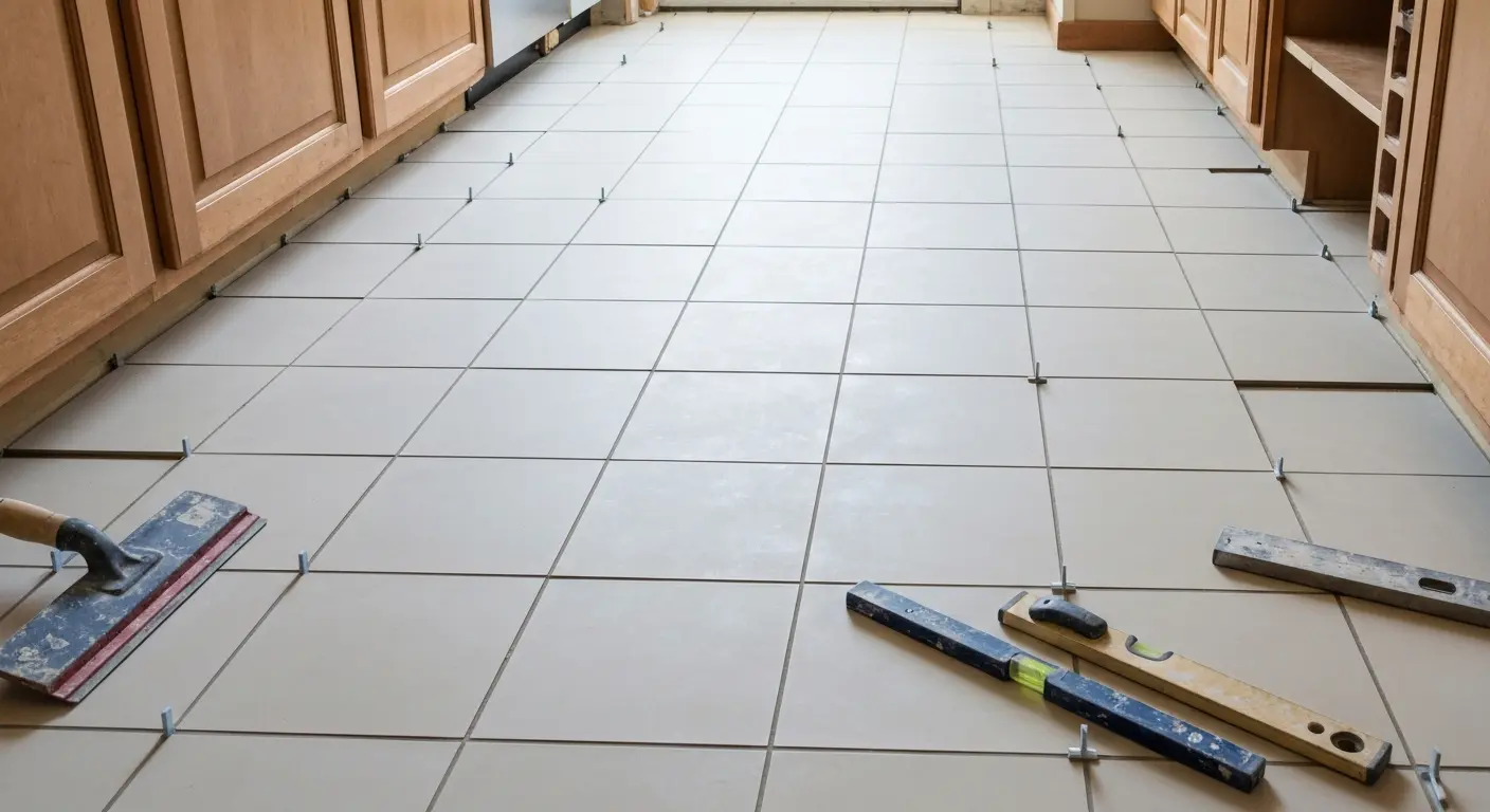 Kitchen floor installation