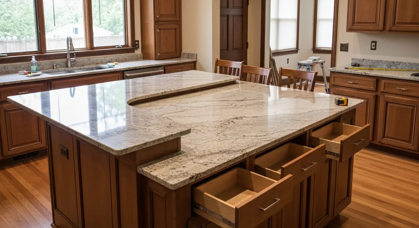 Custom kitchen island design and installation