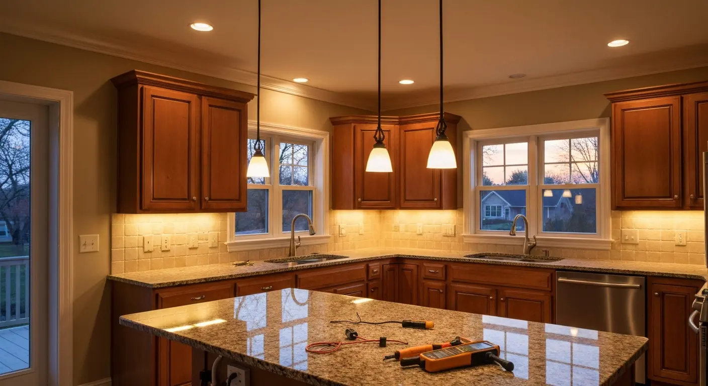 Kitchen lighting installation